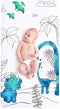 JumpOff Jo - Fitted Crib Sheet, Super Soft 100% Cotton Sheet for Standard Crib Mattresses and Toddler Beds, 28 in. x 52 in. - Blue Dinosaur