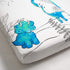JumpOff Jo - Fitted Crib Sheet, Super Soft 100% Cotton Sheet for Standard Crib Mattresses and Toddler Beds, 28 in. x 52 in. - Blue Dinosaur