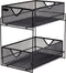 Mind Reader 2 Tier Metal Mesh Storage Baskets Organizer, Home, Office, Kitchen, Bathroom, Black