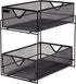 Mind Reader 2 Tier Metal Mesh Storage Baskets Organizer, Home, Office, Kitchen, Bathroom, Black