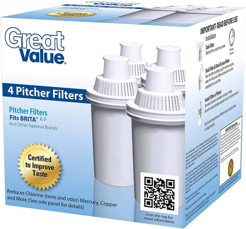 Great Value F-003 Universal Pitcher Cartridge 4 Pack