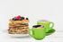 Espresso Cups with Saucers by Bruntmor - 4 ounce - Multi-Color, Chip Resistant, Stackable Set of 4, Perfect for Home and Office