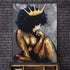Black Women Canvas Wall Art African American Black Queen Women Wall Art Abstract Black Art Fashion Contemporary Artwork- Queen Think For Living Room Bedroom No Frame 16x24 Inch
