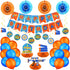 30 Pieces Dart War Happy Birthday Banner Decoration Dart Gun Party Paper Fans Honeycomb Centerpieces party Supplies 3D Dart War Table Decorations Hanging Swirls Latex Balloons for Birthday Party