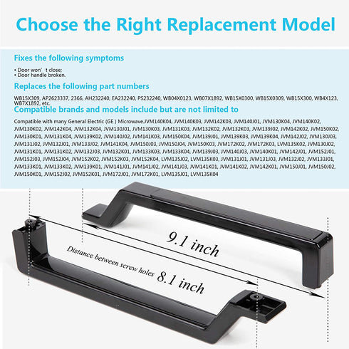 Reyhoar WB15X309 Microwave Door Handle Replacement Part Compatible with General Electric (GE) Microwaves - Replaces AP2623337, 2366, AH232240, EA232240, PS232240, WB04X0123