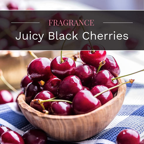 CANDLE-LITE Juicy Black Cherries Single-Wick Candles, 18 oz. Jar, Dark Red