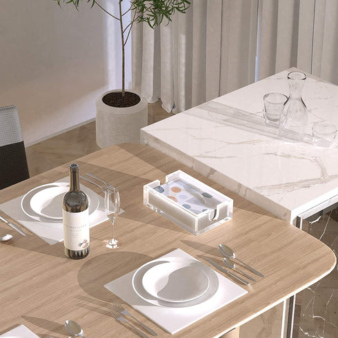 Clear Acrylic Guest Towel Napkin Holder, Paper Hand Towel Holder for Bathroom and Guest Room, 9"x5.5"x2.5"