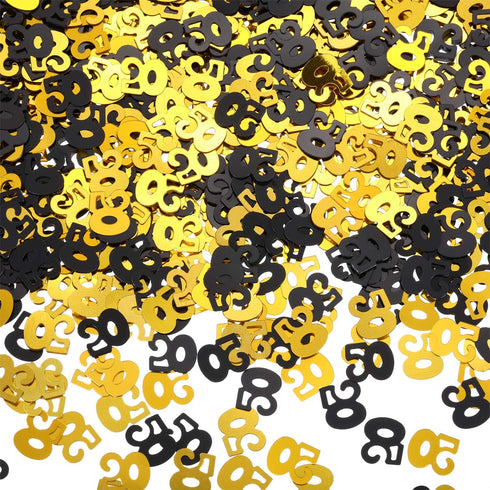 WILLBOND 50th Birthday Confetti 50 Number Confetti 50th Party Confetti for Party Supplies (Gold and Black, 4200 Pieces)