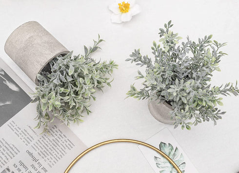 Der Rose 6pcs Mini Fake Plants Artificial Potted Plants Desk Plants for Home Office Farmhouse Bathroom Bedroom Decor