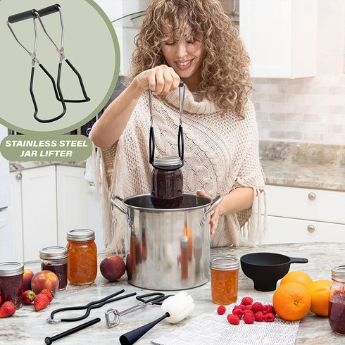Canning Kit | Canning Supplies Starter Kit | 7 Piece Home Canning Kit | Canning Tools Included: Canning Tongs, Bubble Popper, Jar Lifter, Canning Funnel, Magnetic Lid Lifter, Jar Brush, Jar Wrench