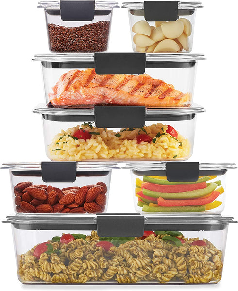 Rubbermaid Brilliance Storage 14-Piece Plastic Lids | BPA Free, Leak Proof Food Container, Clear