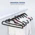 ZOBER Premium Kids Velvet Hangers (14 Inch - 50 Pack) Non Slip Baby Hangers, Ultra Slim Space Saving Childrens Hangers - 360Degree Swivel Hook, Strong & Durable Infant/Toddler Hangers (Medium - Black)