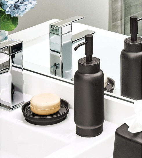 iDesign Austin Metal Liquid Soap Pump, Lotion Dispenser for Bathroom, Vanity, Bedroom, Desk, Office