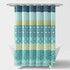 Lush Decor Bohemian Striped Shower Curtain Colorful Bold Design, 72" x 72", Blue and Green