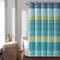 Lush Decor Bohemian Striped Shower Curtain Colorful Bold Design, 72" x 72", Blue and Green