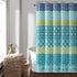 Lush Decor Bohemian Striped Shower Curtain Colorful Bold Design, 72" x 72", Blue and Green