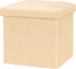 NISUNS OT01 Leather Folding Storage Ottoman Cube Footrest Seat, 12 X 12 X 12 Inches (Beige)