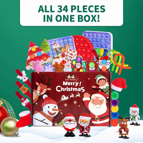 Christmas Fidget Toy Pack, Fidget Packs Christmas, Christmas Fidgets Toy Set for Kids and Adults, Christmas Party Favors, Goodie Bag Fillers