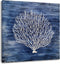 Yihui Arts Navy Blue Canvas Wall Art Hand Painted White Coral Painting Modern Abstract Tree Pictures Coastal Artwork for Bedroom Living Room Bathroom Decoration