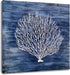Yihui Arts Navy Blue Canvas Wall Art Hand Painted White Coral Painting Modern Abstract Tree Pictures Coastal Artwork for Bedroom Living Room Bathroom Decoration