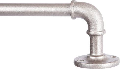 Kenney Adler 5/8" Indoor/Outdoor Rust-Resistant Wrap Around Curtain Rod, 48-84", Brushed Nickel
