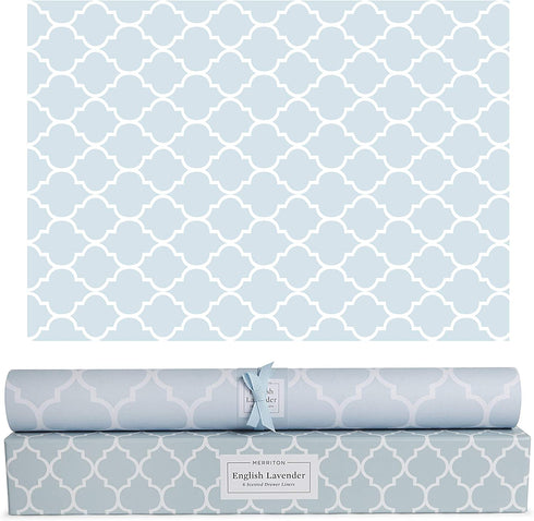 Merriton Scented Drawer Liners, Fresh Scent Paper Liners for Cabinet Drawers, Dresser Shelf, Linen Closet, Perfect for Kitchen, Bathroom, Vanity (6 Sheets) (English Lavender)