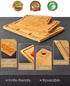 Bamboo Cutting Boards for Kitchen, (Set of 3) Kitchen Chopping Board with 3 Built-In Compartments and Juice Groove Heavy Duty Serving Tray Wood Butcher Block and Wooden Carving Board with Hole