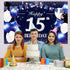 Happy 15th Birthday Banner Backdrop Sign Background 15 Birthday Party Decorations Supplies for Boys Teenagers 6 x 4ft Blue Purple