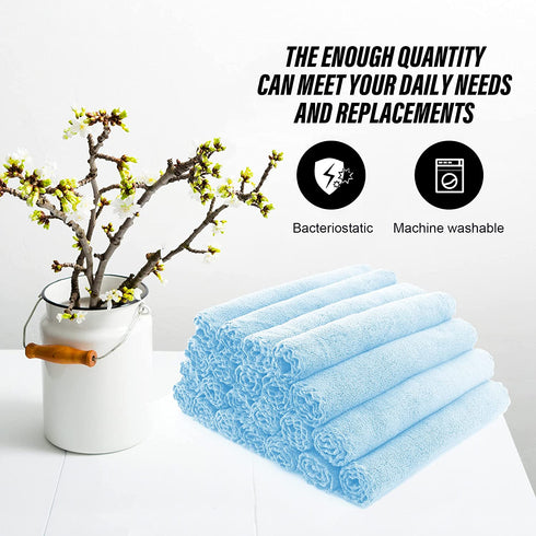 MOONQUEEN Ultra Soft Premium Washcloths Set - 12 x 12 inches - 24 Pack - Quick Drying - Highly Absorbent Coral Velvet Bathroom Wash Clothes (Aquamarine, 12 x 12 Inch)