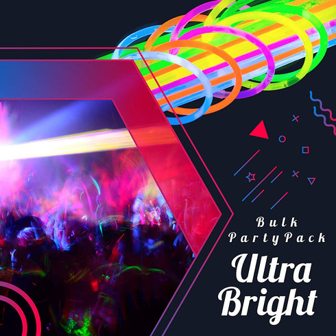 Glow Sticks Party Pack - 240 PCS That Includes, 100 Pcs 8 Inch Glow sticks,10 Pcs Ultra-Bright 6 Inch Glow Sticks, And All Exciting Accessories Create Glow In The Dark Necklaces, Bracelets, Glasses, Headbands, Balls, Flowers And Much More, Neon Light Sti