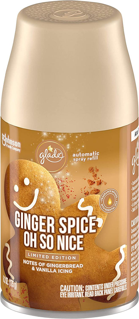 Glade Automatic Spray Refill, Air Freshener for Home and Bathroom, Ginger Spice Oh So Nice, 6.2 Oz