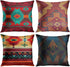 ArtSocket Set of 4 Throw Pillow Covers Southwestern Aztec Navajo Tribal Pattern Native Traditional Mexican Stripes Southwest Decorative Pillow Cases Home Decor Square 18x18 Inches Pillowcases