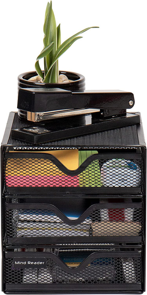 Mind Reader 3 Tier Drawer Organizer, Black