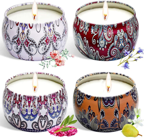 Natural Soy Wax Scented Candles Natural,Gifts for Women Who has Everything, Gifts for Halloween Gifts,Thanksgiving Gifts,Christmas Gifts (4×4.4oz?4pack?)