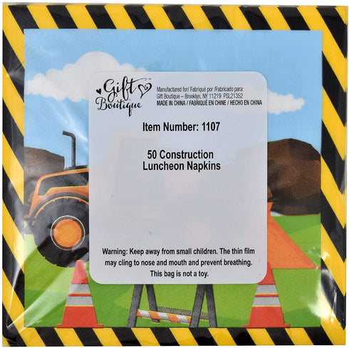 Construction Party Supplies Tableware Set 24 9" Paper Plates 24 7" Plate 24 9 Oz. Cup 50 Lunch Napkins for Builder Digger Truck Bulldozer Vehicle Construction Zone Site Baby Shower Birthday Decoration