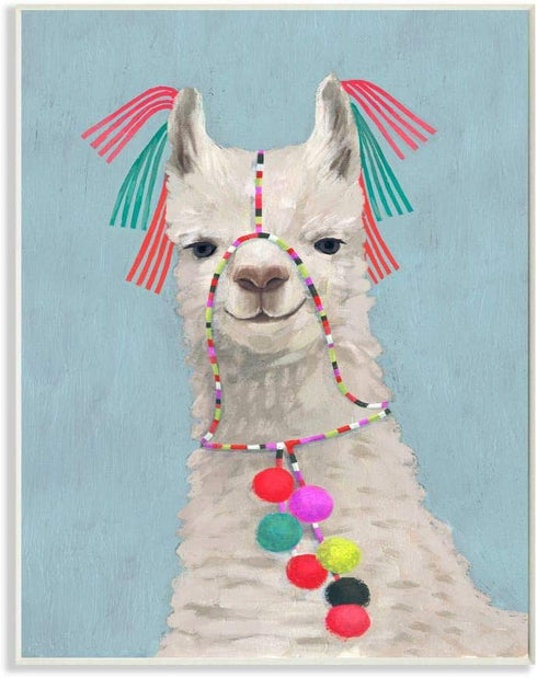 Stupell Industries Llama Adorned in Tassels Poms Painting Wall Plaque, 13 x 19, Design by Artist Victoria Borges