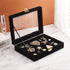 OLYCRAFT Velvet Pin Display Box Cabinet Brooch Collection Display Case with Clear Window Velvet Badges Display Box Disney, Hard Rock, Badges Collectible Pins and Medals - Black