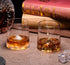 Fire & Ice,Premium Hand-Blown Crystal Whiskey Glasses,Thick Bottom-Gold & Snow,Mountain whiskey glass,Suitable for Bourbon,Scotch,Beer,Cocktail and Various Other Beverages(Golden & Snow, 2PCS)
