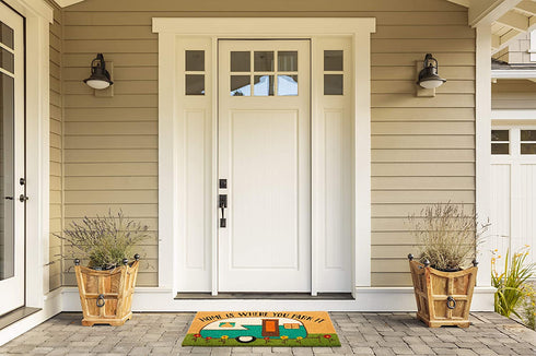 DII Natural Coir Doormat, Home Sweet Home Mat, 18x30, Camper