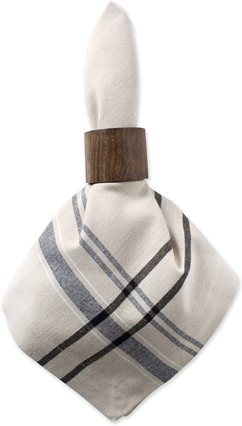 DII Kitchen Essentials Everyday French Stripe Tabletop Collection, Napkin Set, 20x20, Taupe/Black, 6 Piece