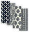 Elrene Home Fashions Everyday Casual Prints Assorted Kitchen Towels, Cotton Dish Towels, 17 Inches by 28 Inches, Indigo Blue, Set of 4