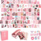 Artivo Pink Aesthetic Wall Collage Kit, 100 Set 4x6 inch, Room Decor for Teen Girls, Pastel Pink Wall Art Print, Dorm Photo Collection, Small Posters for Room Aesthetic