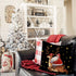 Christmas Throw Pillow Cover, 18 x 18 Inch Winter Holiday Rustic Farmhouse Cushion Case for Sofa Couch Set of 4