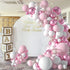 Honinda Pastel Pink Balloons Arch Garland Kit, 104 PCS Pink White Metallic Pink Rose Gold Confetti Latex Balloons for Baby Girl Shower Decorations Birthday Wedding Anniversary Bachelorette Party Background Decorations