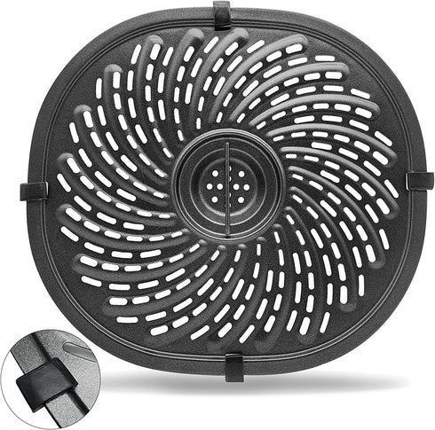 Upgraded Air Fryer Crisper Plate For PowerXL Gowise 7QT Air Fryers with Rubber Bumpers, Nonstick Coating Grill Pan Plate, Air Fryer Rack Replacement Parts Accessories, Dishwasher Safe