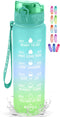 KEEPTO Motivational 32 oz Water Bottle with Straw,BPA Free Water Jug with Time Marker