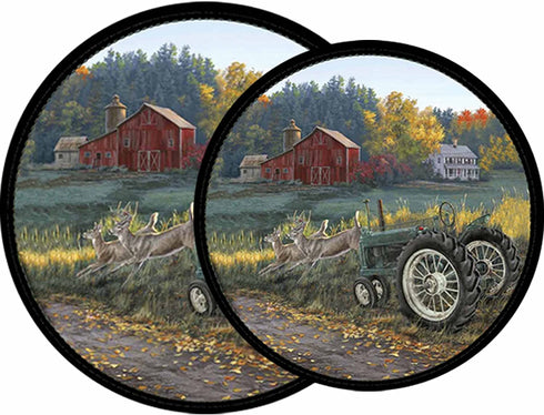 Reston Lloyd Electric Stove Burner Covers, Set of 4, Morning Run All-Over Pattern