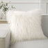 Phantoscope Faux Fur Pillow Cover Decorative Fluffy Throw Pillow Mongolian Luxury Fuzzy Pillow Case Cushion Cover for Bedroom and Couch,Off-White 26 x 26 Inches