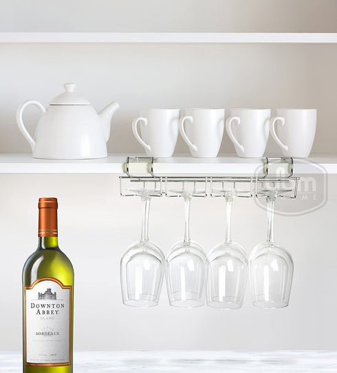 Ybmhome Under The Shelf Mug Cups Wine Glasses Metal Storage Hanging Holder Rack, for Kitchen Pantry Cupboard Chrome 2213 (1)