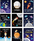 Blulu 9 Pieces Outer Space Decor for Kids Room Boy Bedroom Space Posters 8 x 10 Inch Cute Inspirational Wall Art Decoration for Boys and Girls Playroom Space Nursery Decor